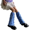 thumbnail image 5 of VISgogo Calentadores de piernas para mujer, color sólido, sin pies, elásticos hasta la rodilla, cubiertas sueltas para pantorrilla para niñas, negro/blanco/verde/azul VISgogo moda, 5 of 5