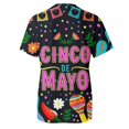 thumbnail image 4 of TSADFHJI Hauts de Vacances pour Femmes Tunique Scintillante Mode Décontractée Imprimée Col Rond Manches Courtes Pull T-Shirt S Marine, 4 of 5