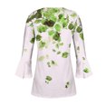 thumbnail image 5 of Ruimatai Women's Pleated Belted Tunic Top 3/4 Sleeve Printed Casual Button Down Shirt Flowy Blouse with Pockets, 5 of 5
