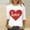 Love heart tshirt-White#1, variant on Womens 2025 Valentine's Day Plus Size Top Romantic Cute 3/4 Sleeve Blouse Funny Casual Heart Print T-Shirts Loose Round Neck Valentine Day Gifts Tops White XXL