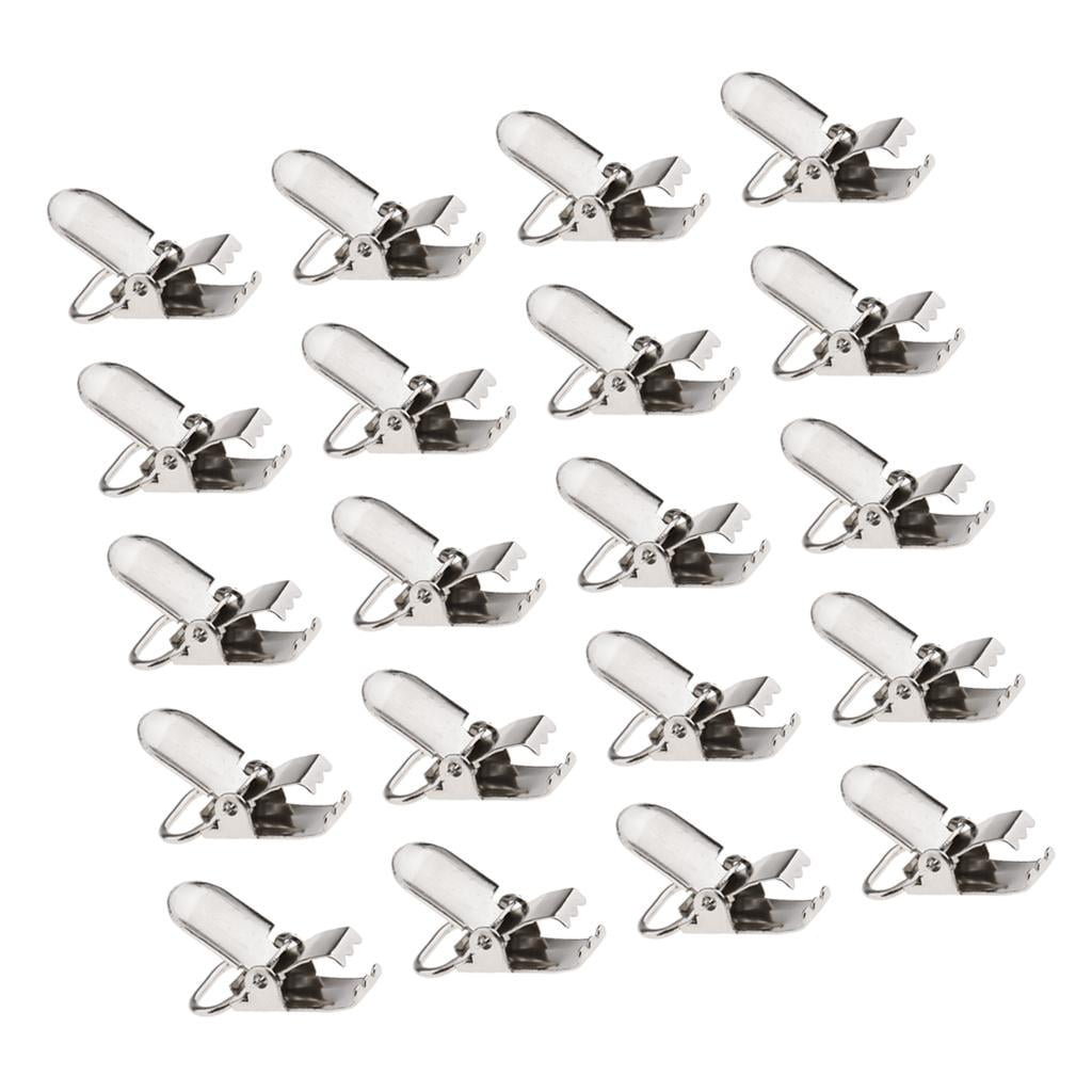 balikha 20 Pieces Suspender Clips Grips Metal Hooks Pacifier Clips Crafted from Strong Alloy Suitable for Ribbon Crafts Toy Holders Home