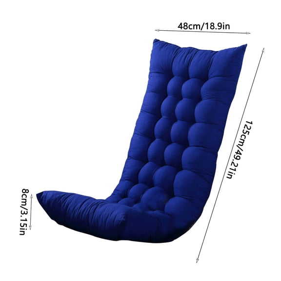Tufted Floor Seat Cushion 49.21x18.90in Breathable Nylon Spandex Home Office Chair Recliner Non-Slip Pad for Living Room Tatami (Blue)