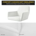 thumbnail image 6 of WKWKER Modern Velvet Desk Chair Home Comfy Makeup Office Chair with Wheels Adjustable Swivel Armchair with Backrest for Counter Living Room Computer Vanity Bedroom Salon Studio Shop Lab (Off White), 6 of 7
