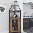 thumbnail image 2 of Armoire à Vin d'Angle avec Tablettes en Verre, Buffet Bahut avec Dispositif Anti-Basculement, 2 of 7
