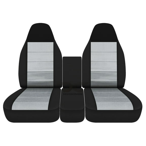 Fits 1994-2002 Dodge Ram Velour Seat Covers 40/20/40 Console No Int Seat belt :Blk Silver