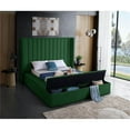 thumbnail image 4 of Meridian Furniture Kiki Solid Wood and Velvet Queen Bed in Green, 4 of 10