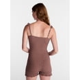 thumbnail image 3 of No Boundaries Ruffle Neck Sleep Romper, Women's XS-XXL, 3 of 5