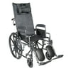 Drive Medical Silver Sport Reclining Wheelchair with Elevating Leg Rests, Detachable Desk Arms, 20" Seat
