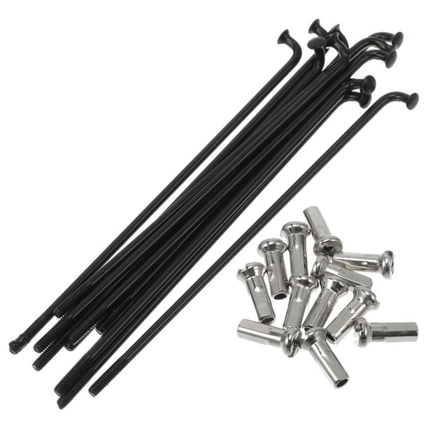 Rayos de bicicleta Unique Bargains 14G, rayos de rueda de bicicleta de acero inoxidable 304, 1 juego negro de 90 mm