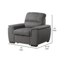 thumbnail image 5 of Benjara BM316729 38 in. Mindy Stitched Tufted Gray Microfiber & Black Chair with Pull Out Ottoman, 5 of 5