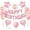 Pink, variant on 27 Pcs Light Blue Birthday Decorations, 3D Letters Light Blue Happy Birthday Balloon Banner, Pentagram Heart Foil Balloons Confetti Balloons Kit For Boys Girls Birthday Party Supplies