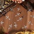 thumbnail image 3 of 1 caja de 50 dijes de rosario, colgantes de crucifijo de Pascua, rosario estilo tibetano, dijes de plata vintage a granel., 3 of 5