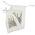 thumbnail image 2 of NYC Fabric Pouch Set of 2, Sketchy Engraving Style Drawing of Times Square Urban Famous Scene Towers Print, Small Drawstring Bag for Toiletries Masks and Favors, 9" x 6", Eggshell Taupe, by Ambesonne, 2 of 2