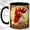 Black, variant on Ornate Rooster Coffee Mug, Farmhouse Chicken Mug, Ceramic 11 oz