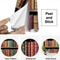 thumbnail image 4 of Peel and Stick Wallpaper Faux Vintage Bookshelf Antique Bookcase Books Wooden Shelves Old Modern Art Wall Mural Decor Self Adhesive and Removable 69in x 98in, 4 of 8
