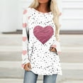thumbnail image 1 of Walmart+ Semaine Aqestyerly Mode Décontractée pour Femmes T-Shirt à Manches Longues Col Rond Imprimé Amour Ample, 1 of 4