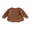 Brown Chestnut, variant on Infant Baby Boys Girls Fall Romper 0 3 6 9 12 18 24 Months Knitting Ribbed Surface Round Neck Long Sleeve Solid Color Crotch Button Bodysuit