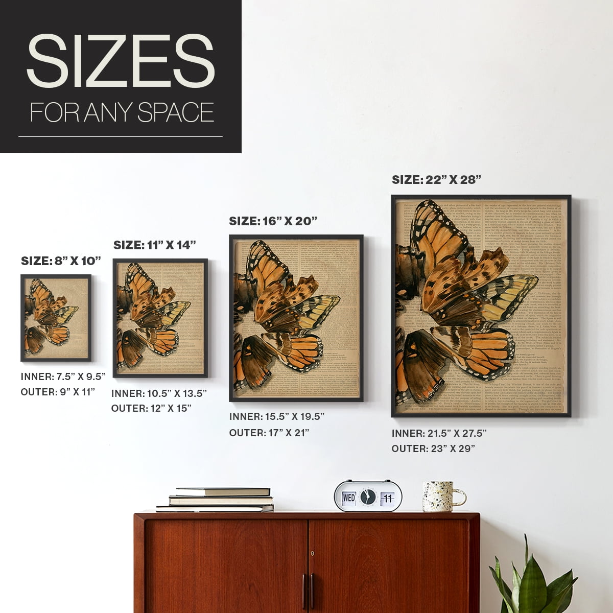 Winged Wreath I Framed Print - Solid Wood in Single Picture Frame Solid Wood 2 Framed Print