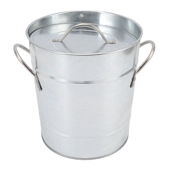 galvanized sheet and plastic composite ice bucket, bar accessories, ice bucket round with ice shovel galvanized sheet plastic beer chiller bar home 19.5x20.5x16cm easy to clean silver