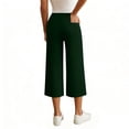 thumbnail image 5 of QATAINLAV Wide Leg Cropped Yoga Pants for Women High Waisted Casual 3/4 Length Workout Pants Summer Loungewear Army Green S, 5 of 7