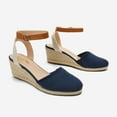 thumbnail image 4 of BURUDANI Women's Ankle Strap Closed Toe Espadrille Wedge Heels Sandals, 4 of 5