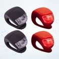 thumbnail image 3 of Miangastore Ensemble de 4 Lampes de Sécurité avant et Arrière en Silicone pour Vélo (2 Noires et 2 Rouges), 3 of 9