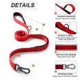 thumbnail image 2 of Correa para perro con dos orejas, color rojo fuerte, 180 cm, con 2 asas acolchadas, 2 of 7