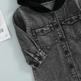 thumbnail image 6 of URMAGIC 1-6 Years Toddler Baby Boys Fall Winter Clothes Kids Hooded Denim Jackets Long Sleeve Button Down Hoodie Jeans Jacket Coat Tops, 6 of 7