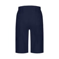 thumbnail image 4 of HKYNLAG Bermuda Cargo Shorts for Women Knee Length Casual Wide Leg High Waisted Hiking Work Summer Shorts with Pockets Navy S, 4 of 6