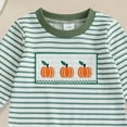 thumbnail image 5 of qiiinnHk Baby Halloween Outfit Boy Girl Cute Pumpkin Romper Pumpkin Bodysuit Jumpsuit Fall Outfit 0-3 Months,AG, 5 of 5