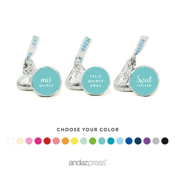 Sweet 15 Quinceanera Hershey´s Kisses Stickers, 216-Pack