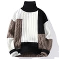thumbnail image 1 of Styesk Chandail pour Hommes Col Roulé Élastique Couleurs Assorties Texture Tendance, 1 of 8