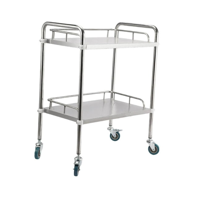 Lipstore Lab Utility Cart 2 Layer 360 degree Silent Wheels Mobile Utility Cart, Lab Serving M