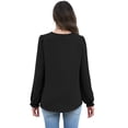 thumbnail image 3 of WIHOLL Blouses for Women Lace V Neck Long Sleeve Shirt Boho Dressy Casual Fall Tops Black, 3 of 9