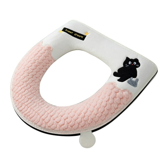 Household Toilet Seat Cushion, Waterproof, Fluff and Thickened Seat Cover with Zipper for All Season Use, Washable and Comfortable Toilet Seat Cushion