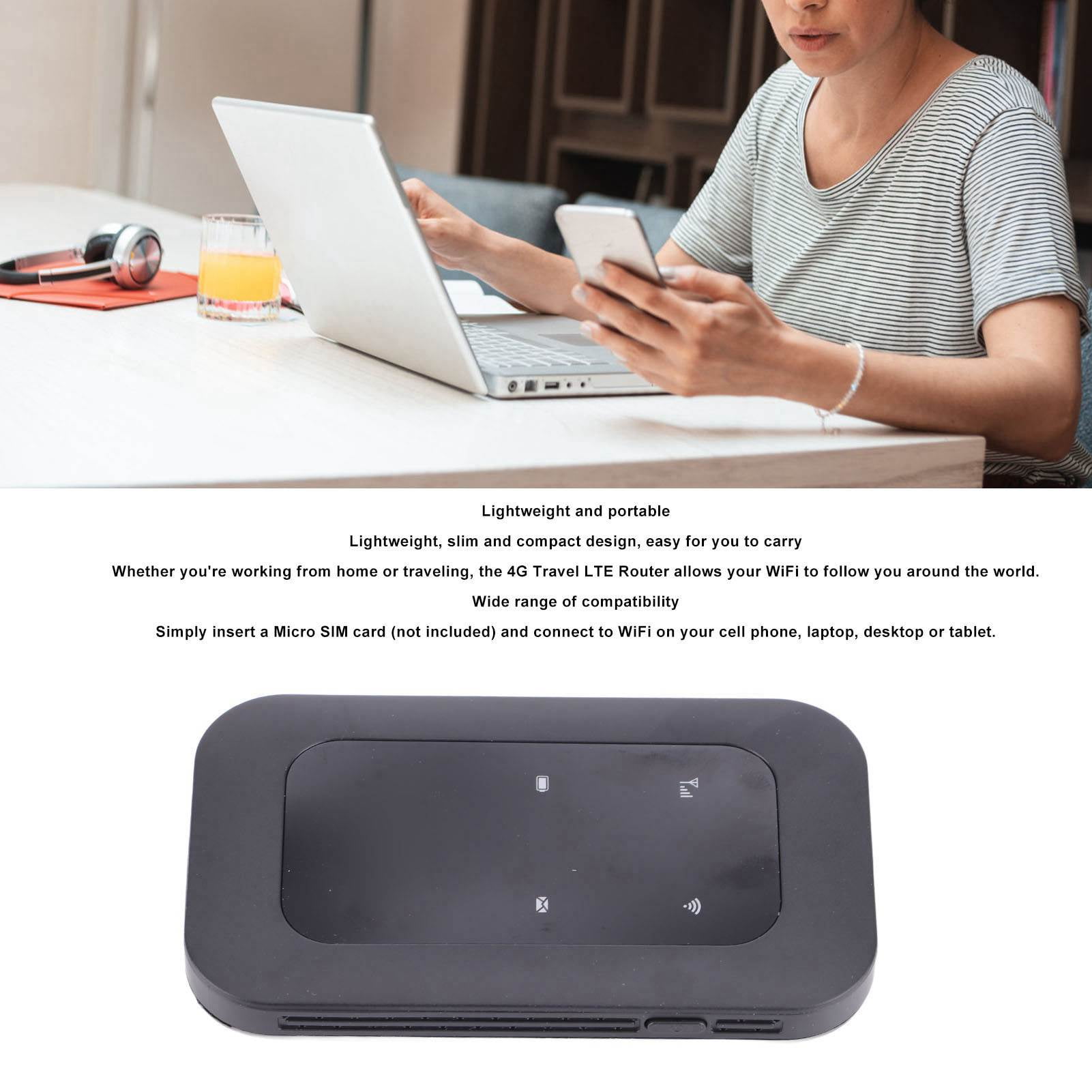 4G Portable WiFi, High Speed Multifunctional Slim Card Inserted Portable 4G WiFi Router  For Car For Tablet For Laptop For Travel
