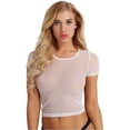 thumbnail image 1 of Pijama sexy transparente profesional de manga corta de malla para mujer, ropa interior sexy para el hogar, 1 of 5