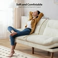 thumbnail image 6 of 66-Inch Convertible Futon Sofa Bed with Adjustable Backrest, Corduroy Loveseat for Small Spaces, Beige White, 6 of 8