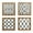 Black Cut-out Geometric Geometric Square S/4 17"W, 17"H, variant on DecMode Farmhouse Natural Brown Wood Square Wall Décor, Set of 4 19"W x 19"H, Features Quatrefoil, Imperial Trellis, Chain-Link and Tile Patterns