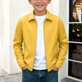 thumbnail image 2 of HVOBTTY Fall Unisex Toddler's Jacket Thin Solid Color Collared Softshell Hooded Outdoor Sports Cardigan Coat for 7-17 Years, 2 of 5