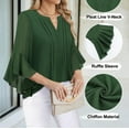 thumbnail image 3 of Business Casual Tops for Women: Work Attire for Office - Fall Blouses for Women 2025 - Dress Shirts for Women 3/4 Sleeve Professional Formal Clothes Dressy Ladies Tops Elegant Fall Chiffon, 3 of 4