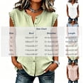 thumbnail image 3 of WRKEKC Summer Blouses for Women Ruffle Trim Sleeveless Loose Fit Cotton Linen Button Front Colorful Tank Top Casual, 3 of 5