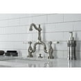thumbnail image 7 of Kingston Brass KS7978PL English Country Bridge Bathroom Faucet with Brass Pop-up, Brushed Nickel, 7 of 7