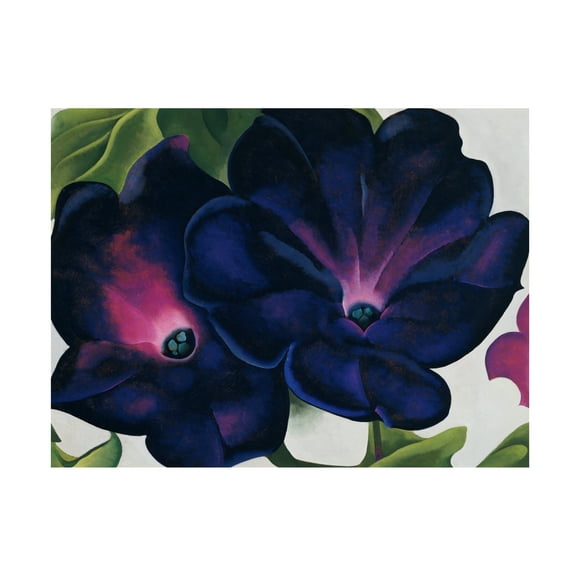 Trademark Fine Art Georgia O'Keefe Blue Morning Glories Canvas Wall Art - 18x24