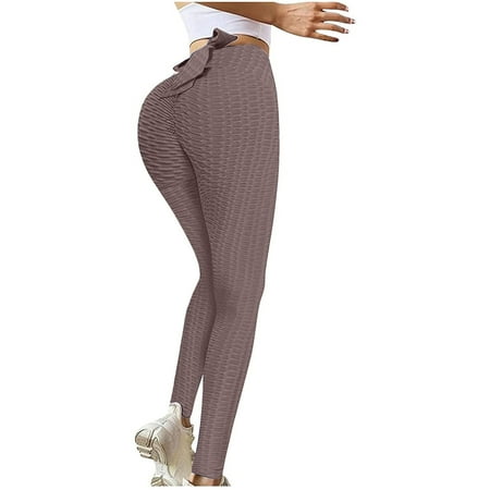 

Dadaria Leggings for Women Butt Lift Pack High Waist Solid Color Tight Fitness Yoga Pants Nude Hidden Yoga Pants Khaki XL Female