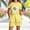 Yellow, variant on Cethrio Girls Summer Outfit Sets Size 10-12, Casual Graphic Short Sleeve 2 Piece Girls' Clothing Sets Green Size 10-12