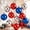 Red Blue Silver, variant on 10 Pack 22 Inch Round Metallic Foil Balloons, Black Silver Large Shiny Foil Balloons for Birthday, Graduation, Patriotic Holiday, Wedding Hanging Party Backdrop Decor