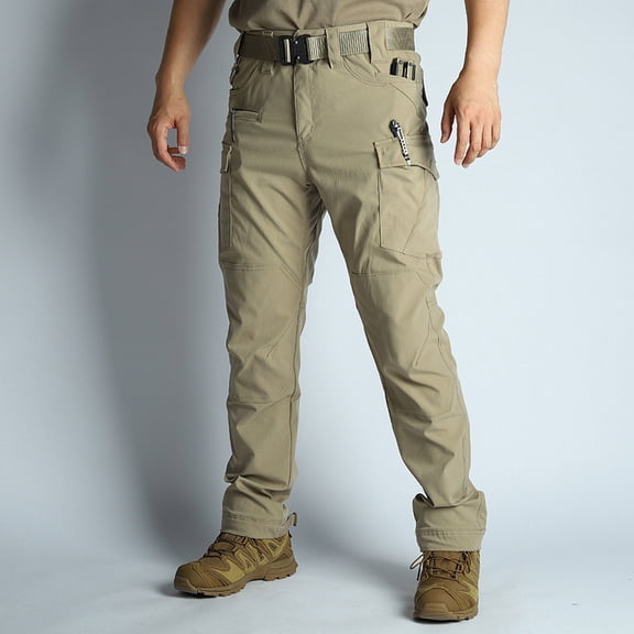 Blmnix Travel Pants Pants for Men Active Fit Low Rise Hiking Pants Cargo Pants Long Yellow Slim-Leg Summer Pants,XXXL