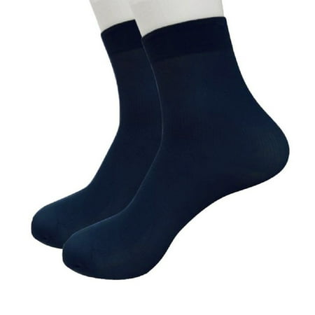 

EHTMSAK Dress Soft Socks for Men Winter Causal Thin Compression Warm Ankel High Socks navy one size