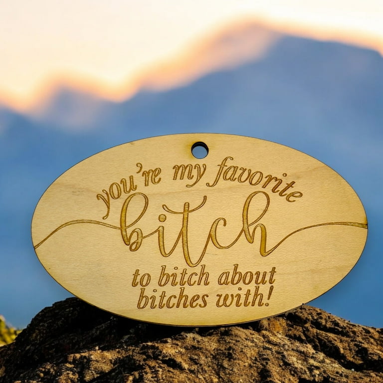Ornament - You're My Favorite Bitch - Raw Wood 4x2in Ornament - You're My Favorite Bitch - Raw Wood 4x2in